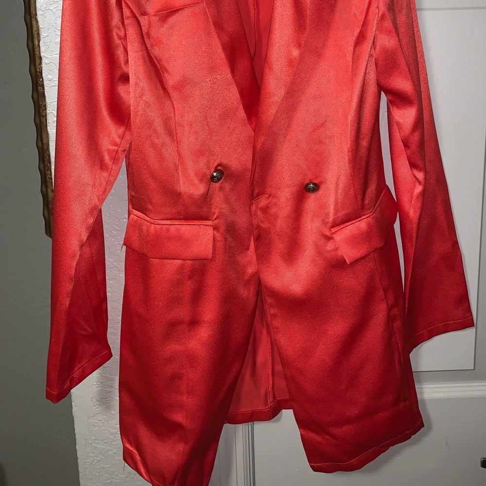 Satin burnt orange blazer…